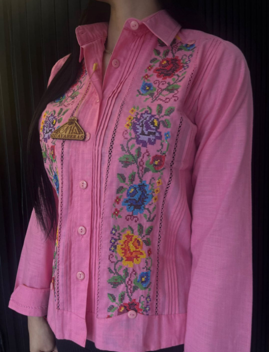 Guayabera Rosa Floral